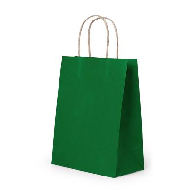 China Logo Factory Wholesales Green Kraft Custom Biodegradable Shopping Paper Bags Paper Bags with Handles for sale