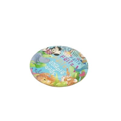 China 500pcs 9inch 1000pcs biodegradable inch grade cartoon dinosaur printed plastic free standing paper plates for kindergarten baby party for sale