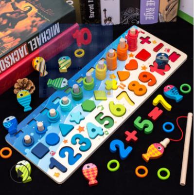 China Early Educational Math Toys Children's Educational Toys Baby Digital Cognitive Form Pairing Wooden Blocks Toys for sale