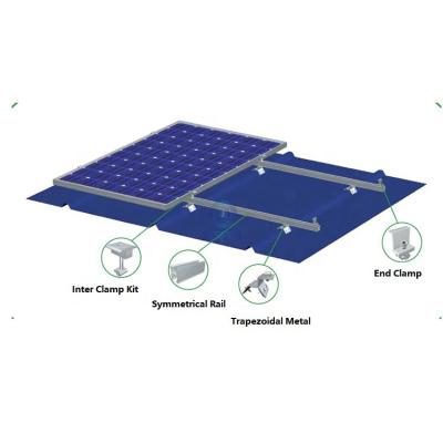 China Aluminum Cheap Trapezoidal Metal Roof Mount Solar Bracket For Bolivia Commercial PV Power System 50kw 100kw 10000 watt 1mw for sale