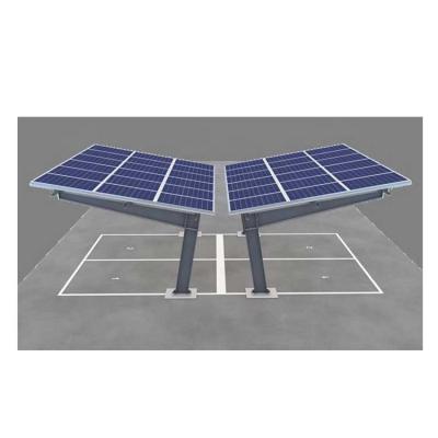 China New Commercial Solar Carport Steel Structure Cast Double Row Aluminum PV System Parking Rack Mounts Canopy Waterproof Garage Bracket for sale