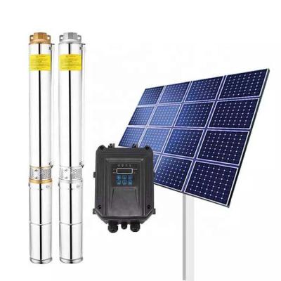 China Solar Submersible Pump High Efficiency DC Input Wind Hybrid Deep Water Well Power System for sale