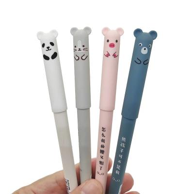 China Best Selling Cute High Quality Normal Press Pen Set Cartoon Animal Press Erasable Pen Set Erasable for sale