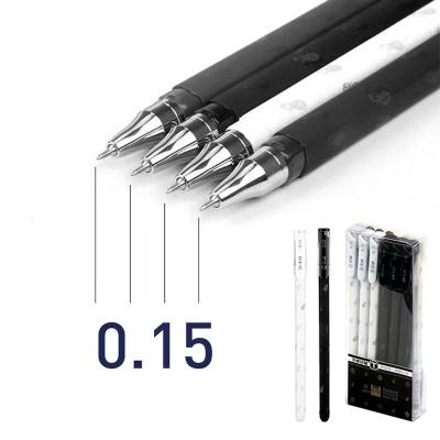 China 4Pcs/Set 0.15mm Gel Pens Business Premises 0.15mm Normal Black Ink Financial Enrollment Signature Pen Tools Students School Stationery for sale