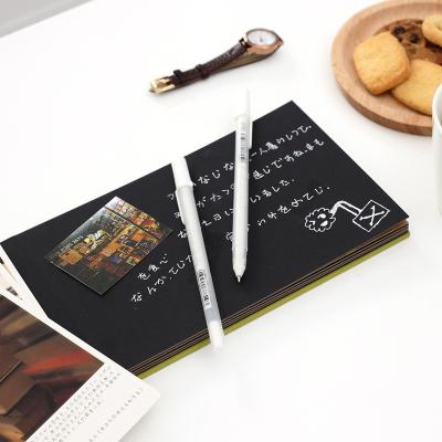 China New normal hot black card hand-painted highlighter Pen White Gel Pen Student painting writing stationery for sale