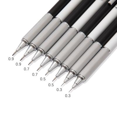 China Mechanical Pencil Art Drawing Design 2B HB 0.3, 0.5, 0.7, High Quality Metal Center 0.9mm Auto Pencil Low Gravity Writing for sale