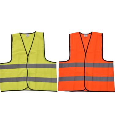 China Custom Printed Water Proof Garment Polyester Logo for Construction and Garden Building Safety Vest with 2 Reflective Stripes and Black Coating for sale