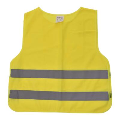 China Sweat proof practicability custom full protection fluorescent children hi viz vest 2 reflective stripes safety vest for kids for sale