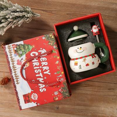 China Coffee Mugs American Style Modern Design with Festive Gift Box Cute Snowman Santa for sale