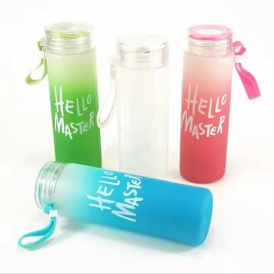 China Leak Proof Lid Glass Water Bottle Custom Desgin for Unisex Hiking Country Business Gifts for sale