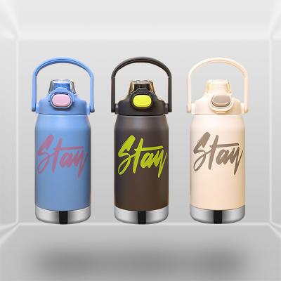 China Super Newest Style Children Cute Cartoon Vacuum Flasks Kids Insulated Flask Thermal Water Bottle with Straw for sale