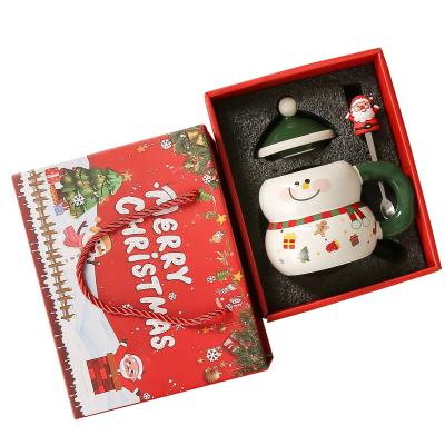 China MUGS Tipo de bebida Navidad Cerámica Taza de café Taza con caja de regalo Santa Muñeco de Nieve lindo en venta