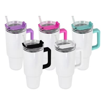 China 40oz Tumbler With Handle And Straw Lid Stainless Steel Tumblers Color Car Cups For Work for sale