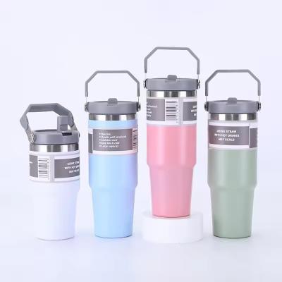 China Modern Design 20oz Stainless Steel Vacuum Insulated Tumbler With Handle Lid Custom Logo for sale