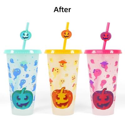 China Stocked Colour Changing Tumbler 16-24oz Reusable Plastic Cup with Accessories Included for sale