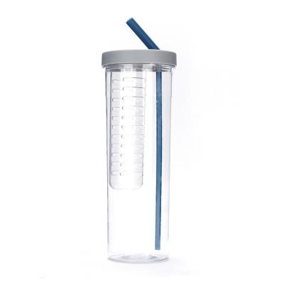 China 800ml Plastic Outdoor Sports Straw Juice Drinking Water Bottle Cup with Custom Logo for sale