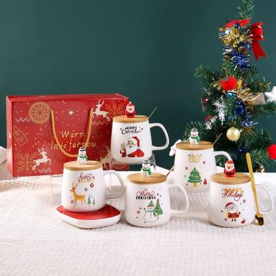 China 400ml Capacity Ceramic Mug Ideal for Daily and Cute Handmade Merry Christmas Gifts for sale