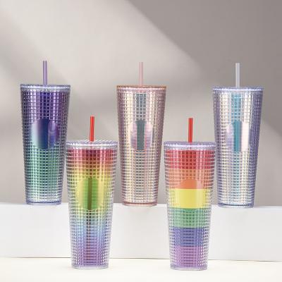 China Straw Type Water Flowing Method Custom Coffee Tumbler met Customized Logo Acceptabel Te koop