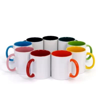 China 11oz Ceramic Color Coffee Mug with Handgrip Sublimation Blanks in Modern Design for sale