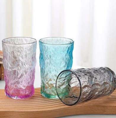 China Creative European Style WITH LID Transparent Clear Can Glass Frosted Glass Cup Glacier Rock for sale