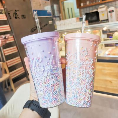 China Estilo de Design Minimalista Dupla Parede Sucos Tumbler com Palha para a conveniência das meninas à venda