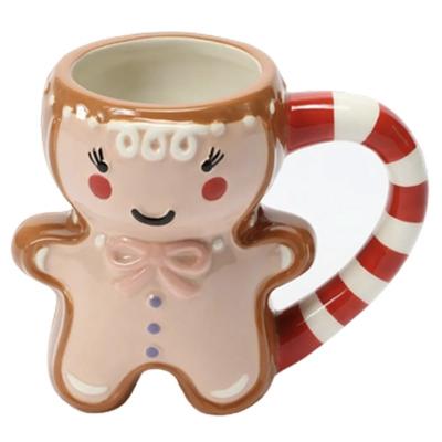 China MUGS Drinkware Type 10OZ Ceramic Christmas Coffee Mug with Cute Gingerbread Man Design for sale