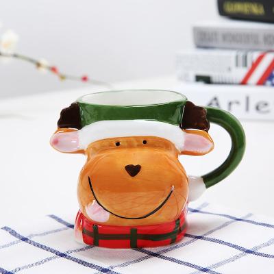 China 400ml Modelagem de animais 3D Sustentável Festival de casais caneca de café com cor personalizada à venda