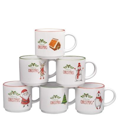 China Chávena de café de Natal de cerâmica Funky Procura um presente de casa maravilhoso Capacidade 14 oz à venda