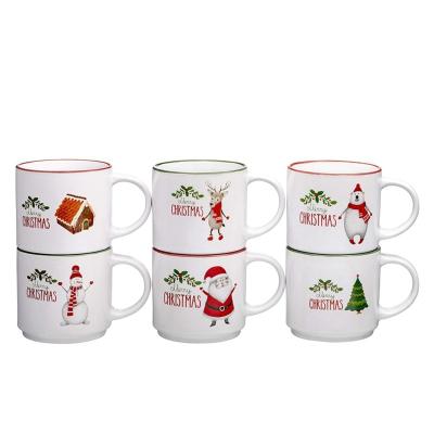 China 14oz Capacidade White Natal Natal presente cerâmica caneca de café sem acessórios à venda