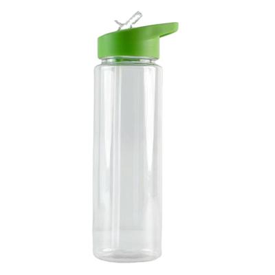 China Modern Design 350ml BPA-free Clear Plastic Water Bottle With Flip Straw for Traveling for sale