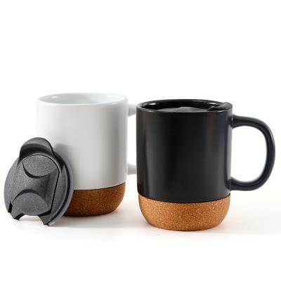 China Logotipo personalizado 15oz Sublimação porcelana caneca de café com fundo de madeira preto cerâmica taça de leite à venda