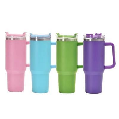 China 40oz Double Wall Stainless Steel Vacuum Insulated Travel Tumbler With Handle MUGS for sale