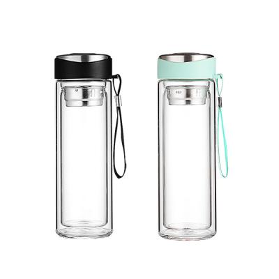 Chine Famille-Friendly Clear Glass Sublimation Skinny Double Sans Fuite Pour le café avec couvercle à vendre