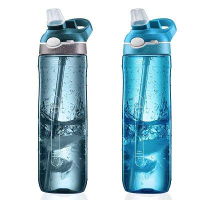 China 183g Straw Type BPA-free Plastic Tritan Water Bottle 750 ml for Fitness Protein Shake for sale