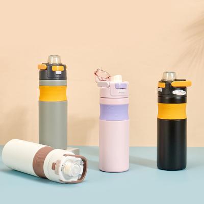 China Supply 580ml Spring Cup Portable Insulated Vacuum Thermos Bottle 316 Stainless Steel Cup for sale