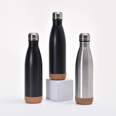 China Back to School Custom Color Logo 500ml Stainless Steel Water Bottle With Cork Bottom for sale