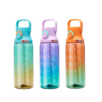 China Gradient Color Water Bottle 750ml Capacity Sustainable PC Material with Time Marker for sale