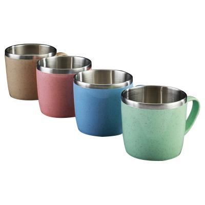 China 200g Double Layer Stainless Steel Coffee Mugs With Handle For Family Gatherings for sale