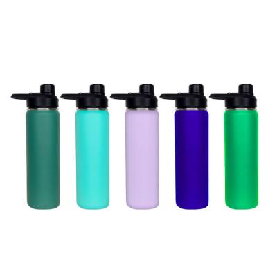 China 304 Stainless Steel Straight Cup Water Bottle with Picture Straight Drink Lid 650ml for sale