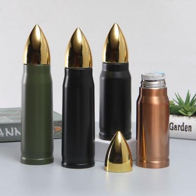 China 500ml 1000ml Stainless Steel Vacuum Bullet Thermos Cup Double Wall Bullet Tumbler Gold for sale