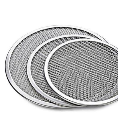 China Sustainable Stainless Steel Food Grade Metal Baking Tray Aluminum Round Pizza Screen for sale