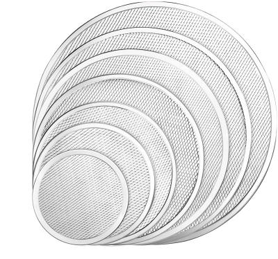 China Viable Seamless Pizza Tools of Rim Aluminum Pizza Screen Baking Tray Pizza Making Net Bakeware for sale