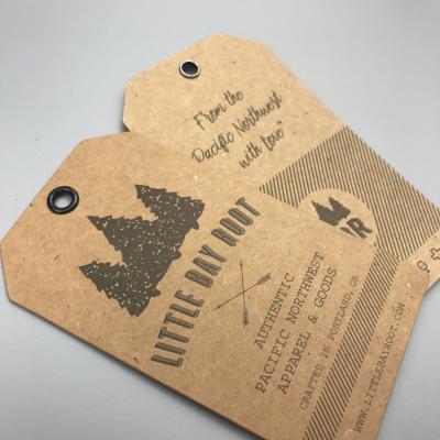 China Sustainable Eco Friendly Recycle Brown Kraft Paper Hang Tags For Clothing With Hemp Twine for sale