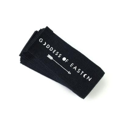 China Hot Sale Viable Wholesale Cheap Sew On Customized Brand Garment Organic Fabric Cotton Black Labels for sale