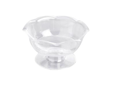 China Disposable Transparent Flower Shape Plastic Dessert Cups 110ml for sale