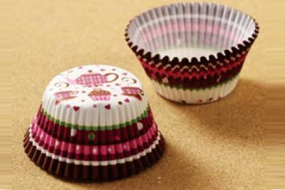 China Customized Color Coffee / Yellow Oil-Proof Petal Paper Cupcake Baking Cups for sale