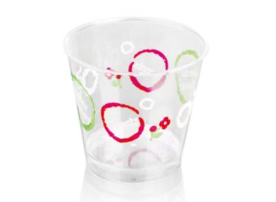 China Food Service Colorful Printed Plastic Cups 170ML For Jelly / Mousse for sale