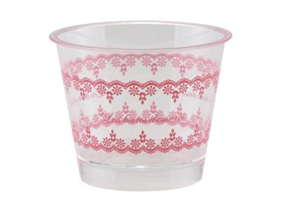 China Lacy Modelling Printing Pink Disposable Ice Cream Cups 150ml For Yogurt / Pudding for sale