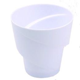 China Dessert shop White Plastic PS / PP Disposable Mousse Cups 140ml for sale