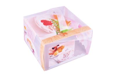 China Customizable Printed Square Dessert Plastic PVC Boxes Food Container for sale